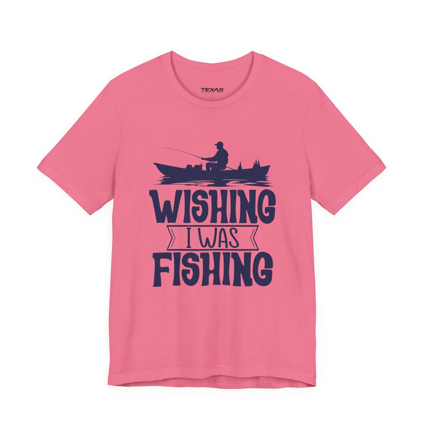 Wishing I Was Fishing (Boat Edition) — Unisex Cotton Tee