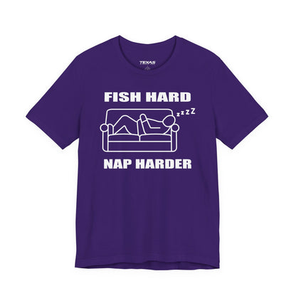 Fish Hard, Nap Harder — Unisex Cotton Tee