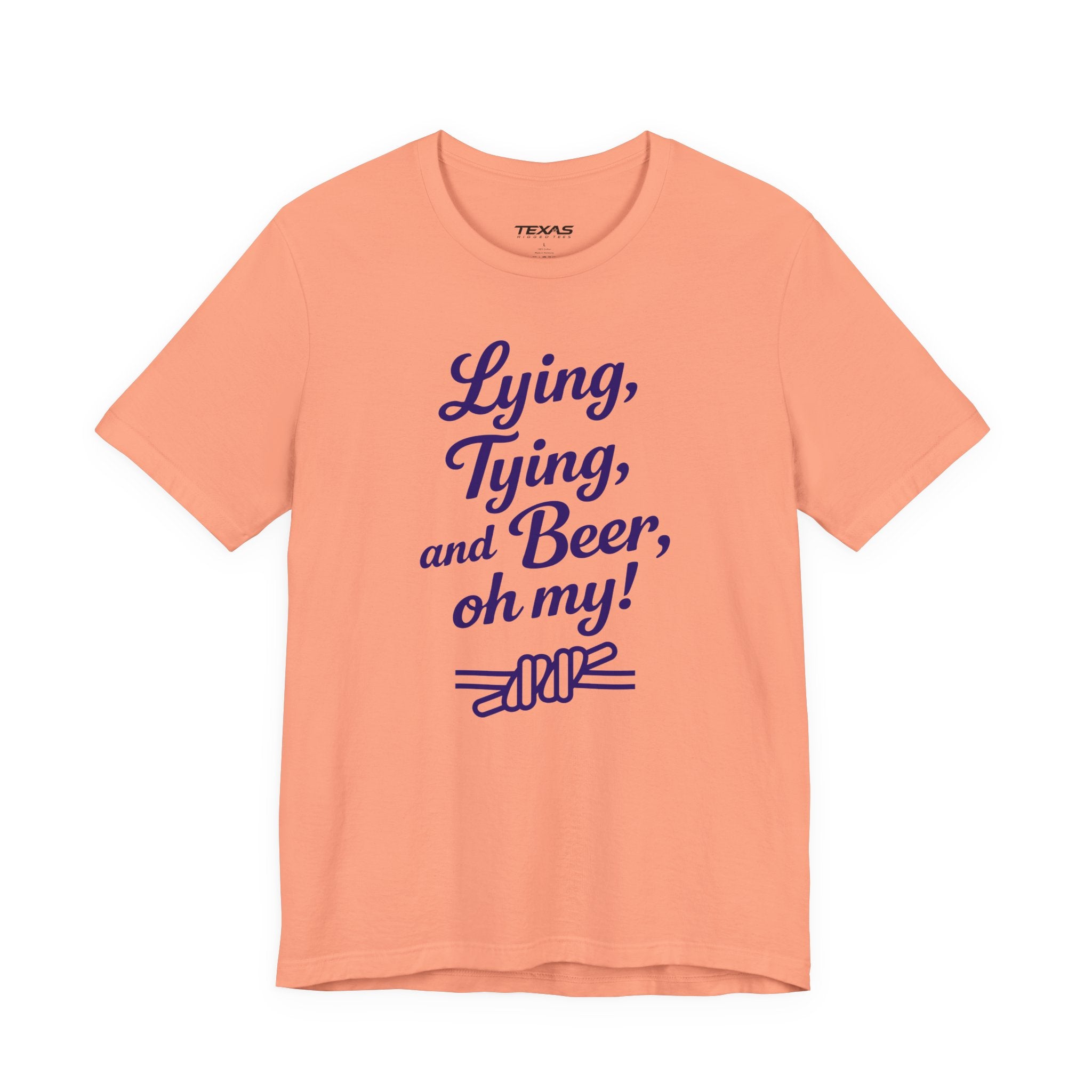 Lying, Tying, and Beer, Oh My! — Unisex Cotton Tee