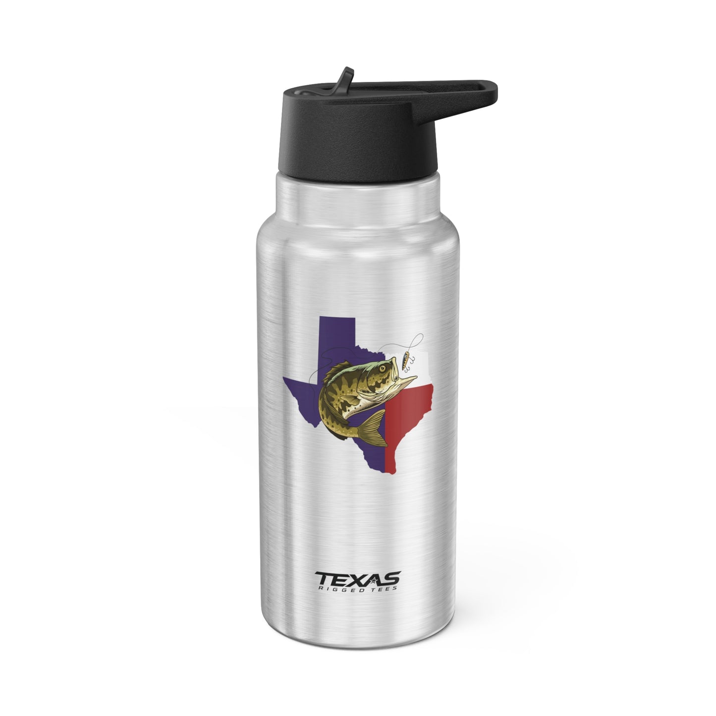 Texas Bass Fishing — 32oz Stainless Steel Tumbler (with inner straw)