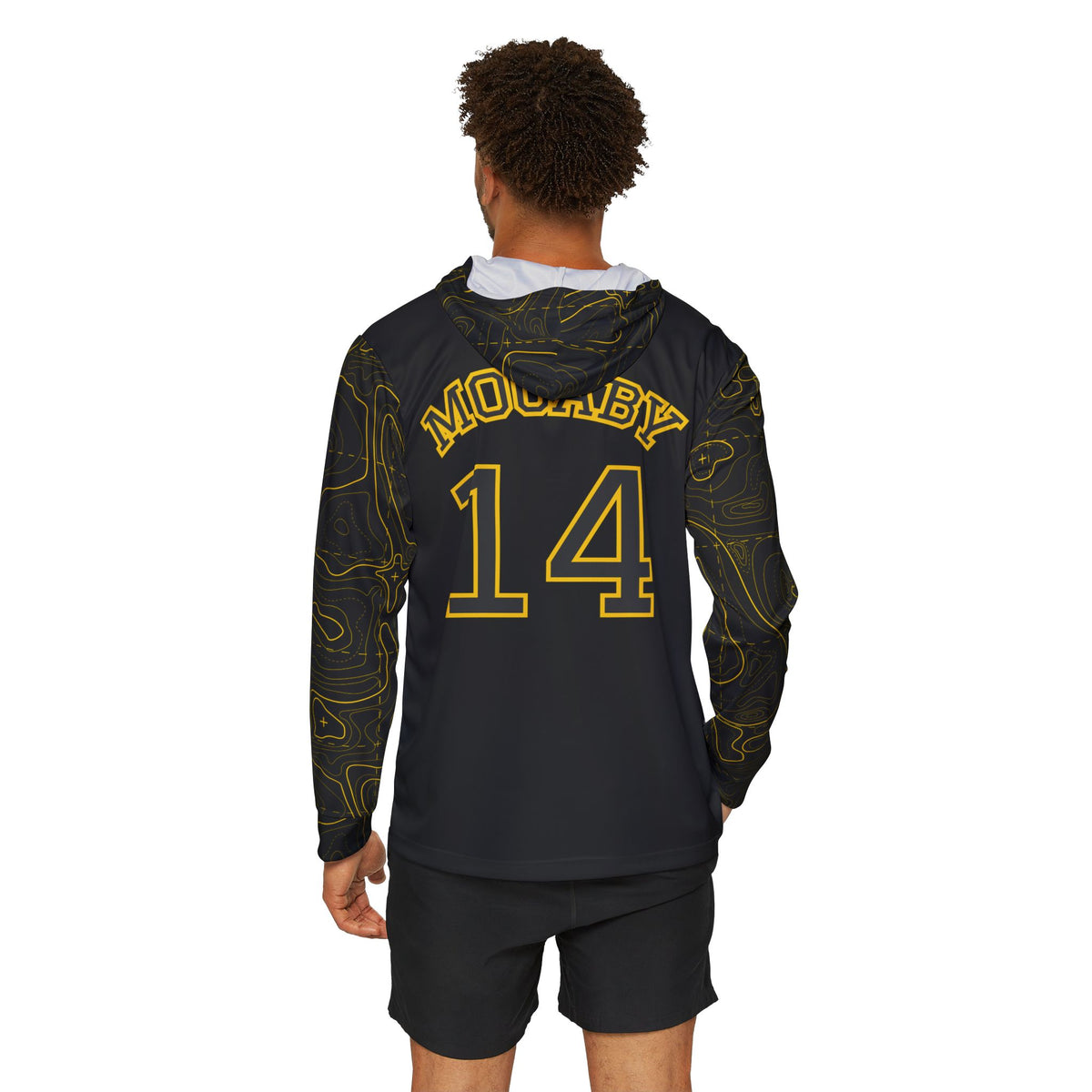 JR Mocaby Baseball Jersey Contour Lines Sleeves Black & Gold