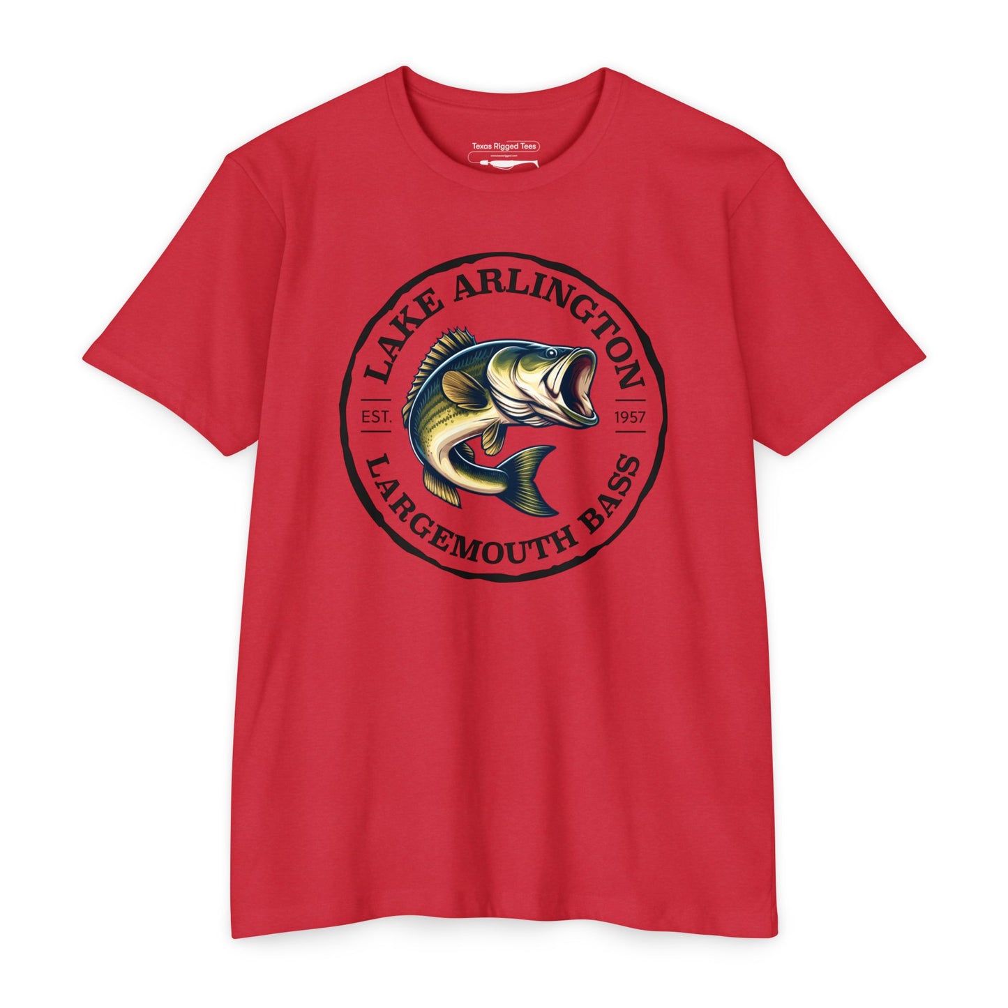 Lake Arlington Largemouth Bass — Unisex Cotton-Poly Blend T-Shirt