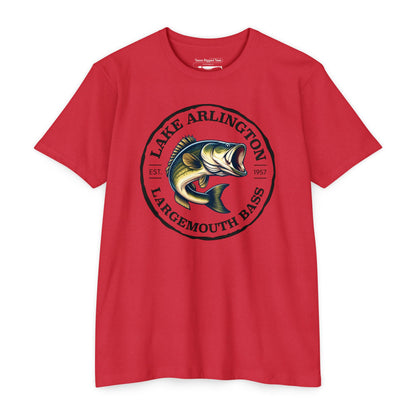 Lake Arlington Largemouth Bass — Unisex Cotton-Poly Blend T-Shirt