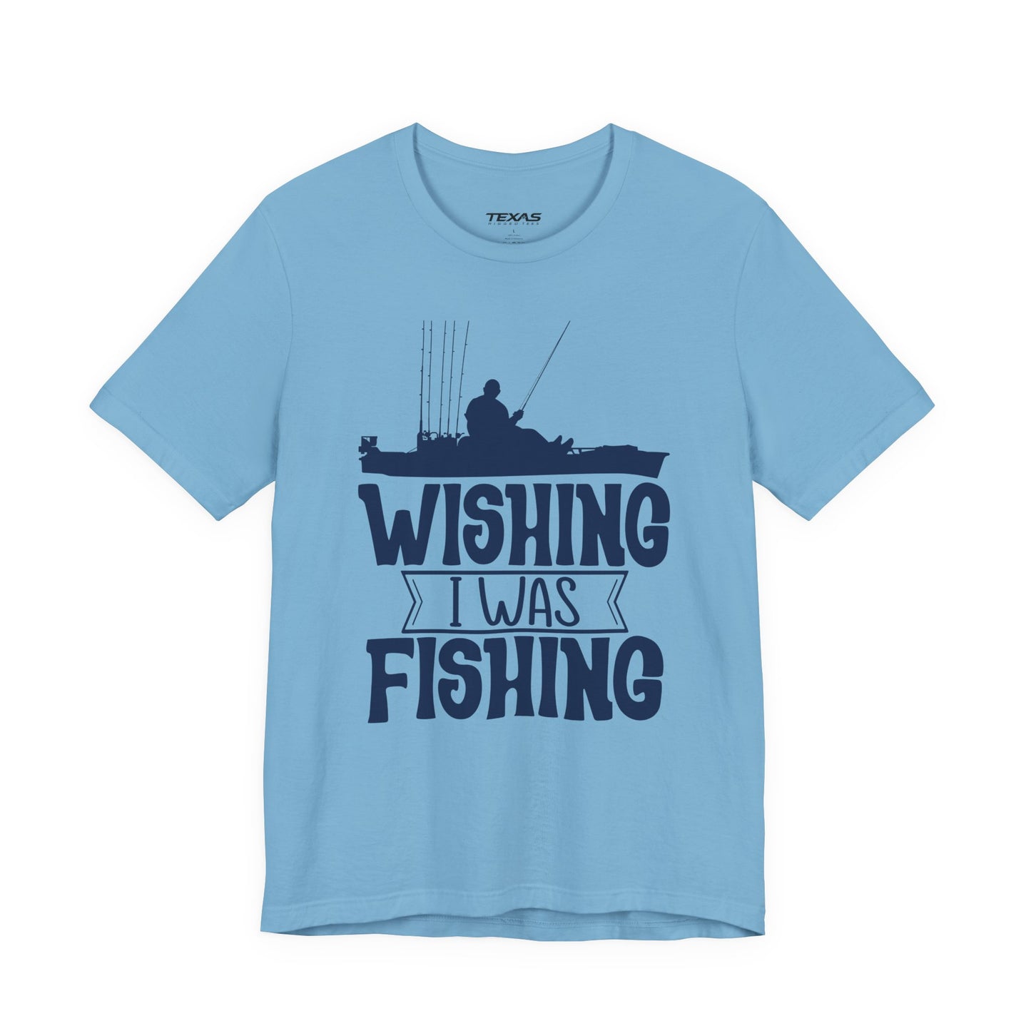Wishing I Was Fishing (Kayak Edition) — Unisex Cotton Tee