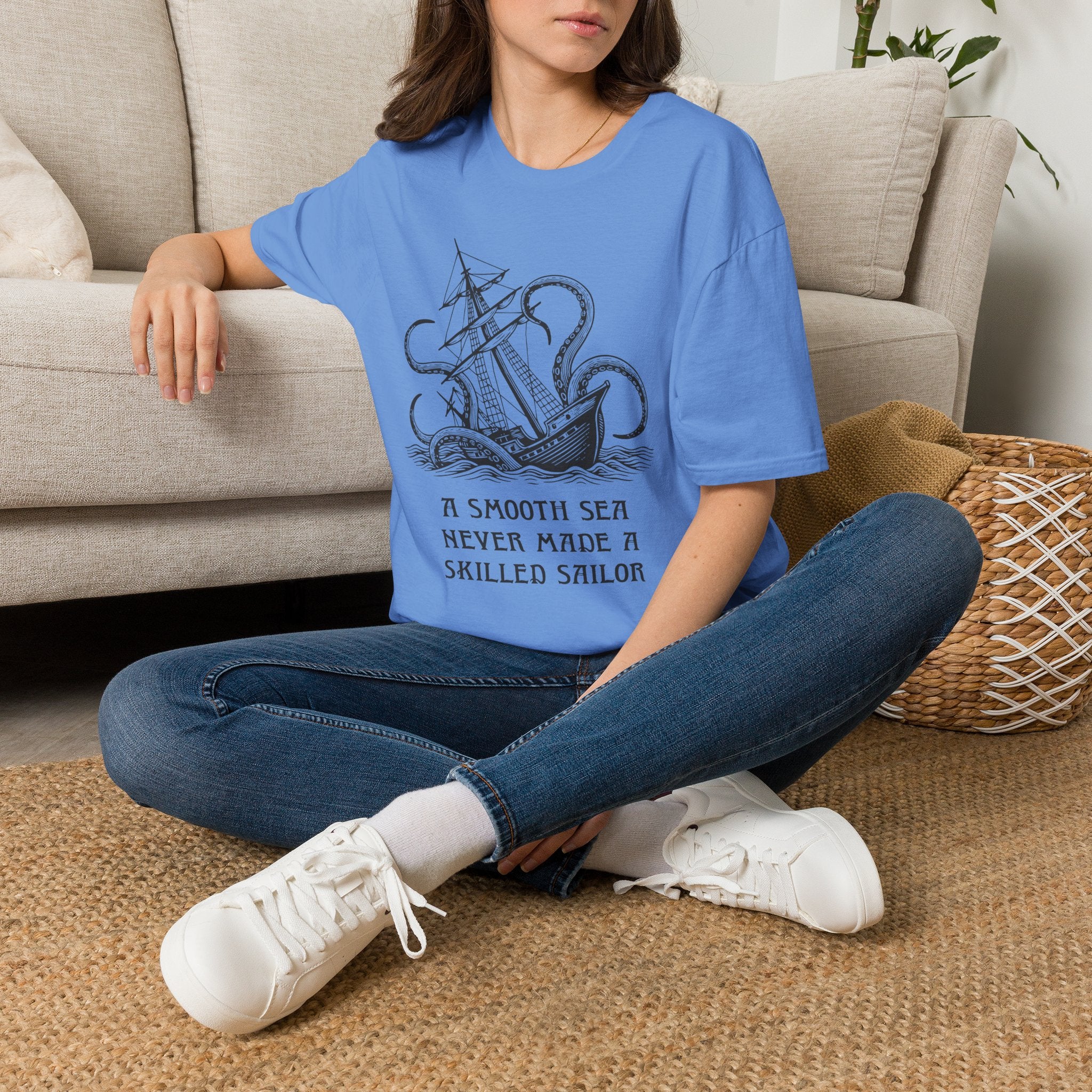 A smooth sea never made a skilled sailor — Unisex Cotton Tee