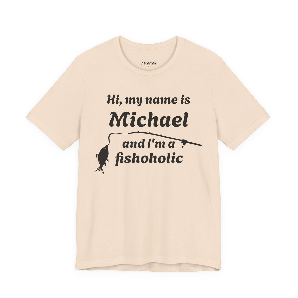 Hi, my name is [YOUR NAME] and I’m a fishoholic — Unisex Cotton Tee (Customizable)