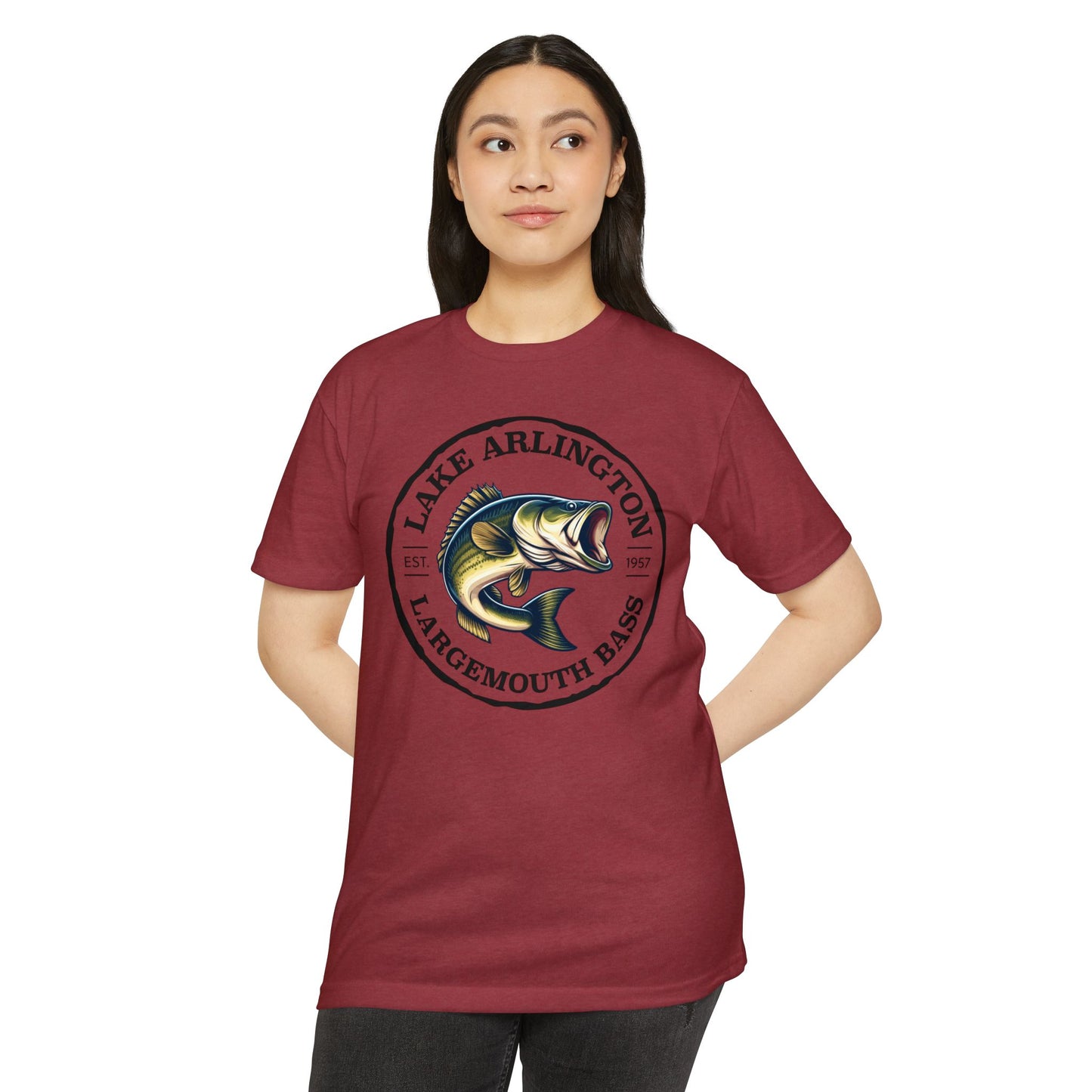 Lake Arlington Largemouth Bass — Unisex Cotton-Poly Blend T-Shirt