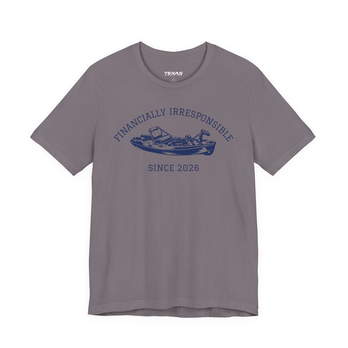 Financially Irresponsible Since XXXX (Kayak Edition) — Unisex Cotton Tee