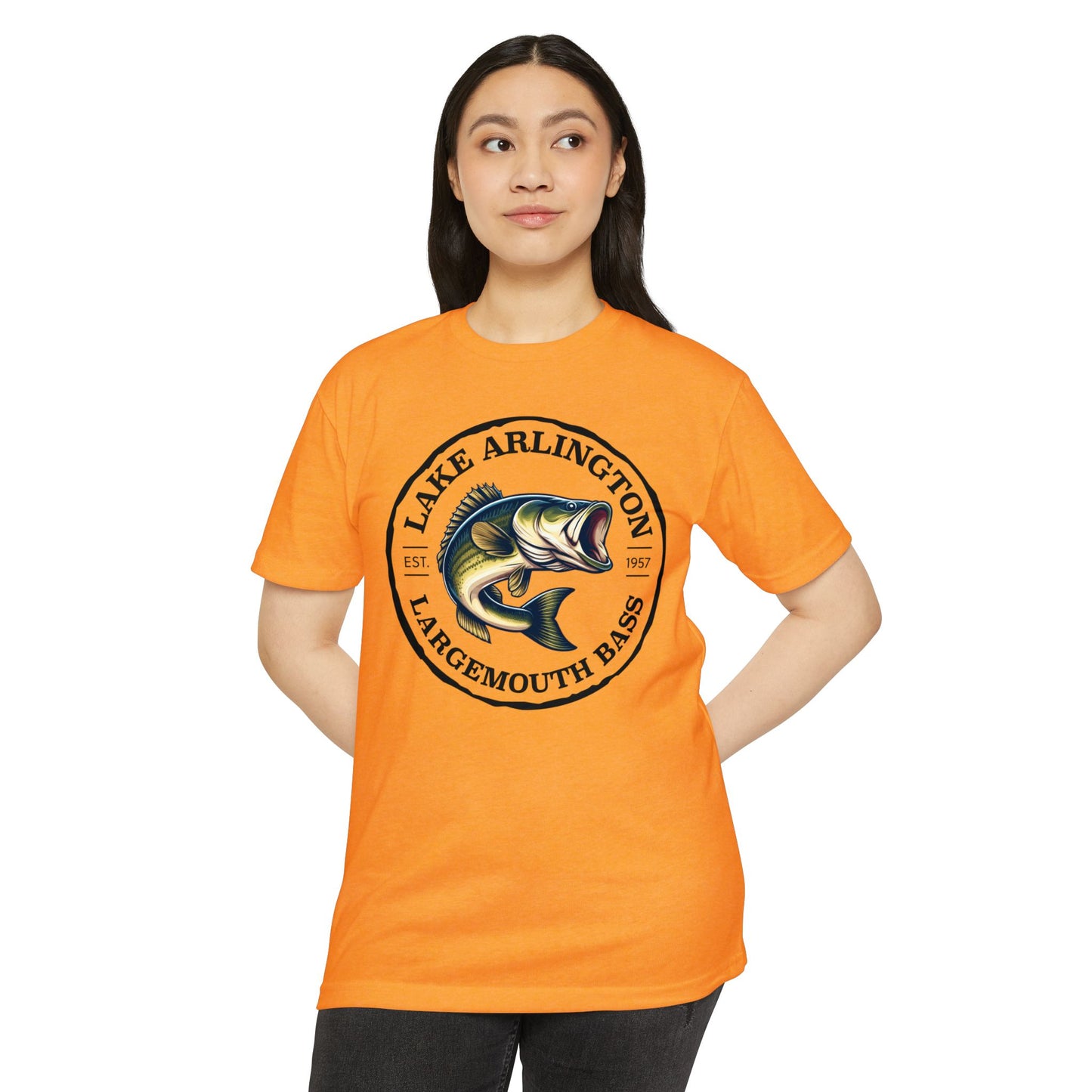 Lake Arlington Largemouth Bass — Unisex Cotton-Poly Blend T-Shirt