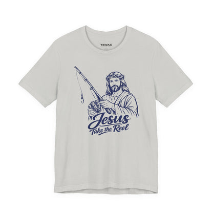 Jesus Take the Reel — Unisex Cotton Tee