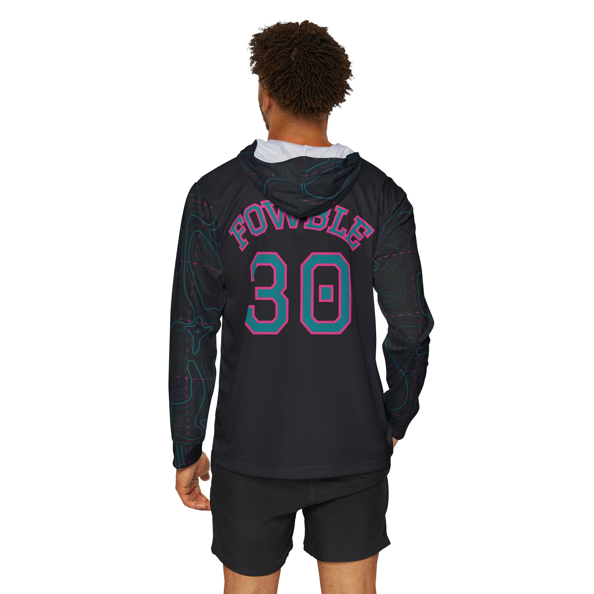 Fowble #30 - JMOC's Baseball Jersey Contour Lines Sleeves Black & Green