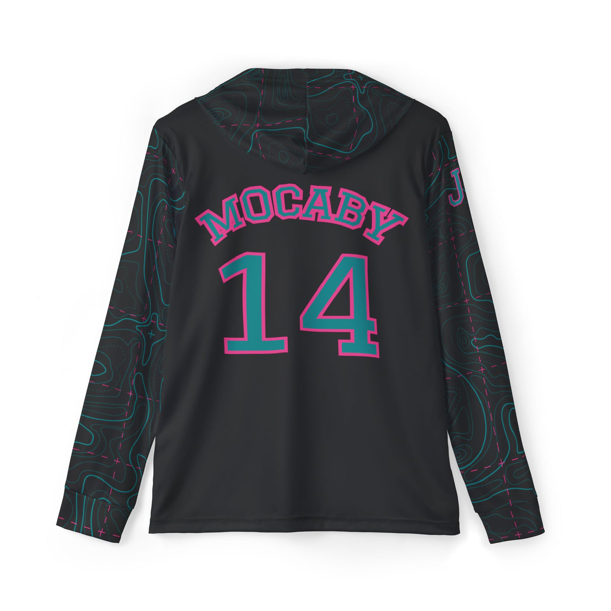 JR Mocaby Baseball Jersey Contour Lines Sleeves Black & Green