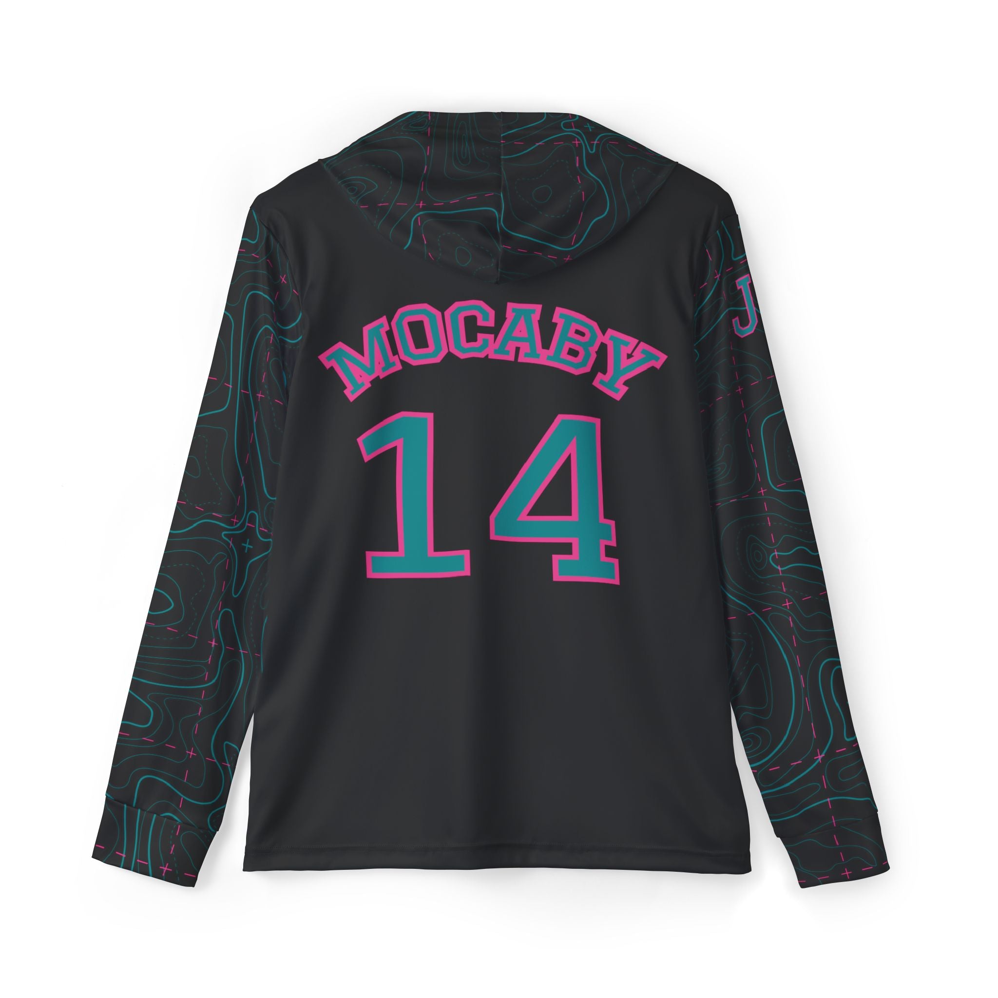 JR Mocaby Baseball Jersey Contour Lines Sleeves Black & Green