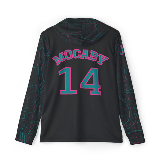 JR Mocaby Baseball Jersey Contour Lines Sleeves Black & Green