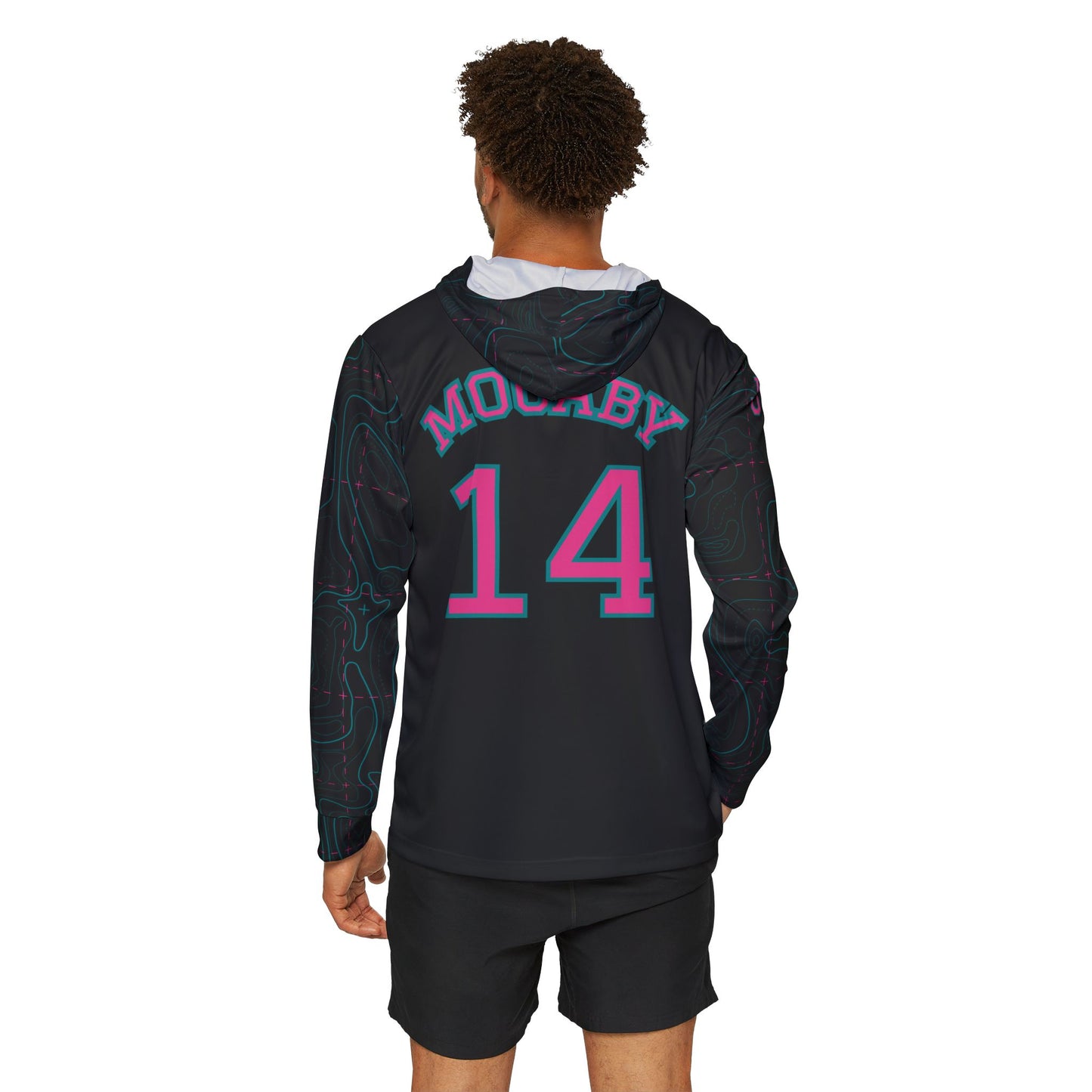 JR Mocaby Baseball Jersey Contour Lines Sleeves Black & Pink