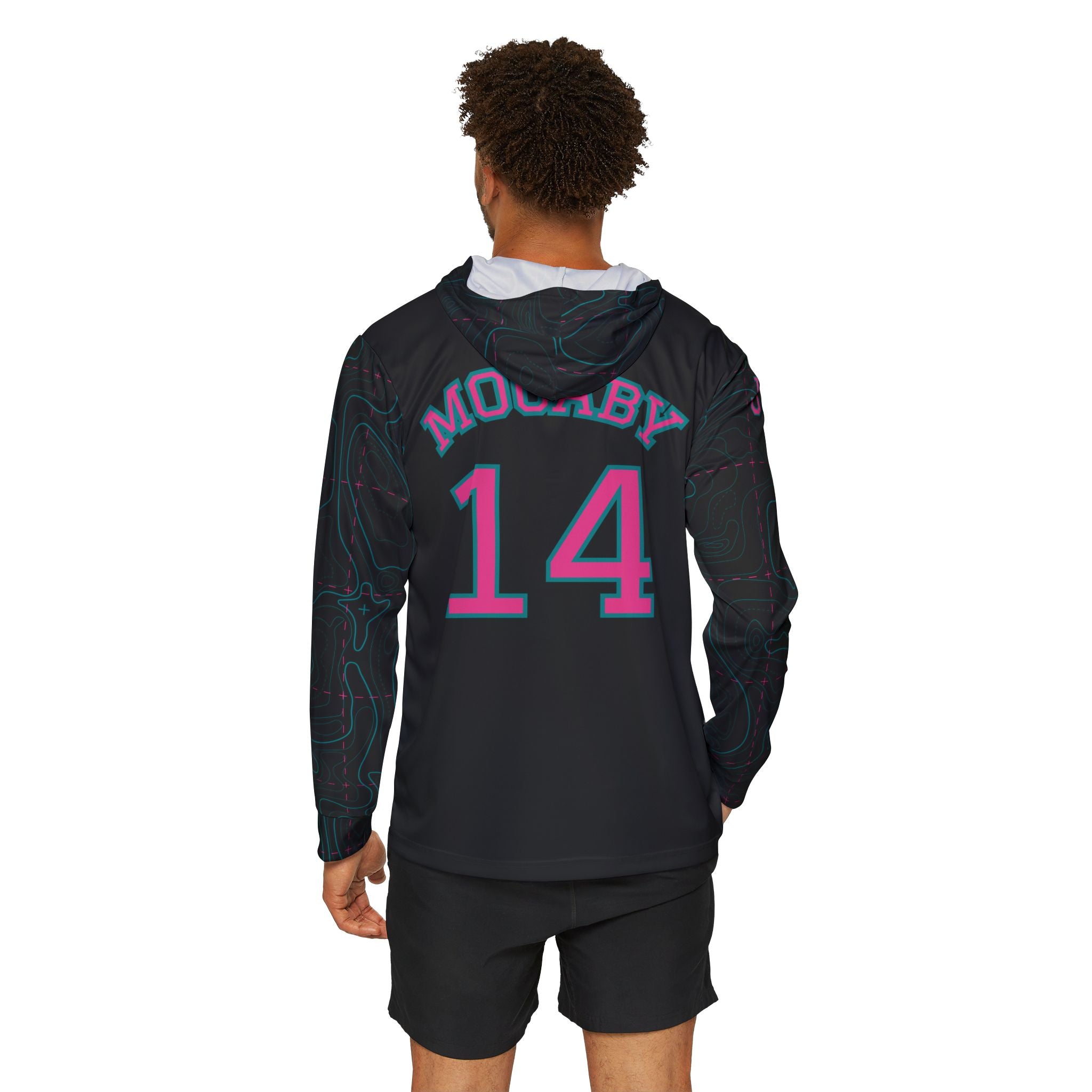 JR Mocaby Baseball Jersey Contour Lines Sleeves Black & Pink