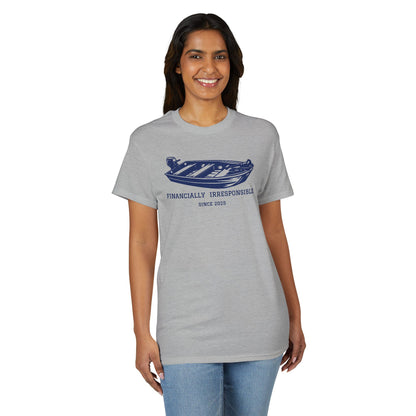 Financially Irresponsible Since XXXX (Jon Boat Edition) — Unisex DryBlend® T-Shirt (Customizable)