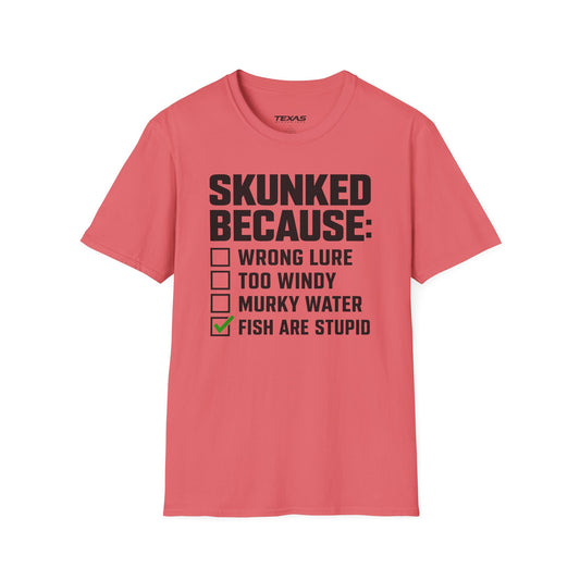 Skunked Because — Unisex Cotton Tee