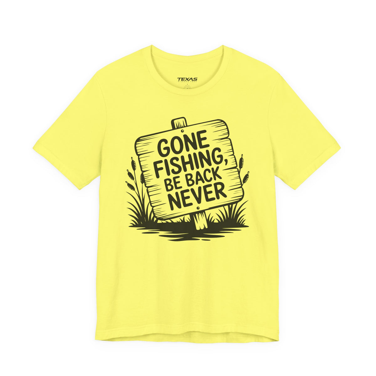 Gone Fishing, Be Back Never — Unisex Cotton Tee