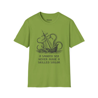 A smooth sea never made a skilled sailor — Unisex Cotton Tee