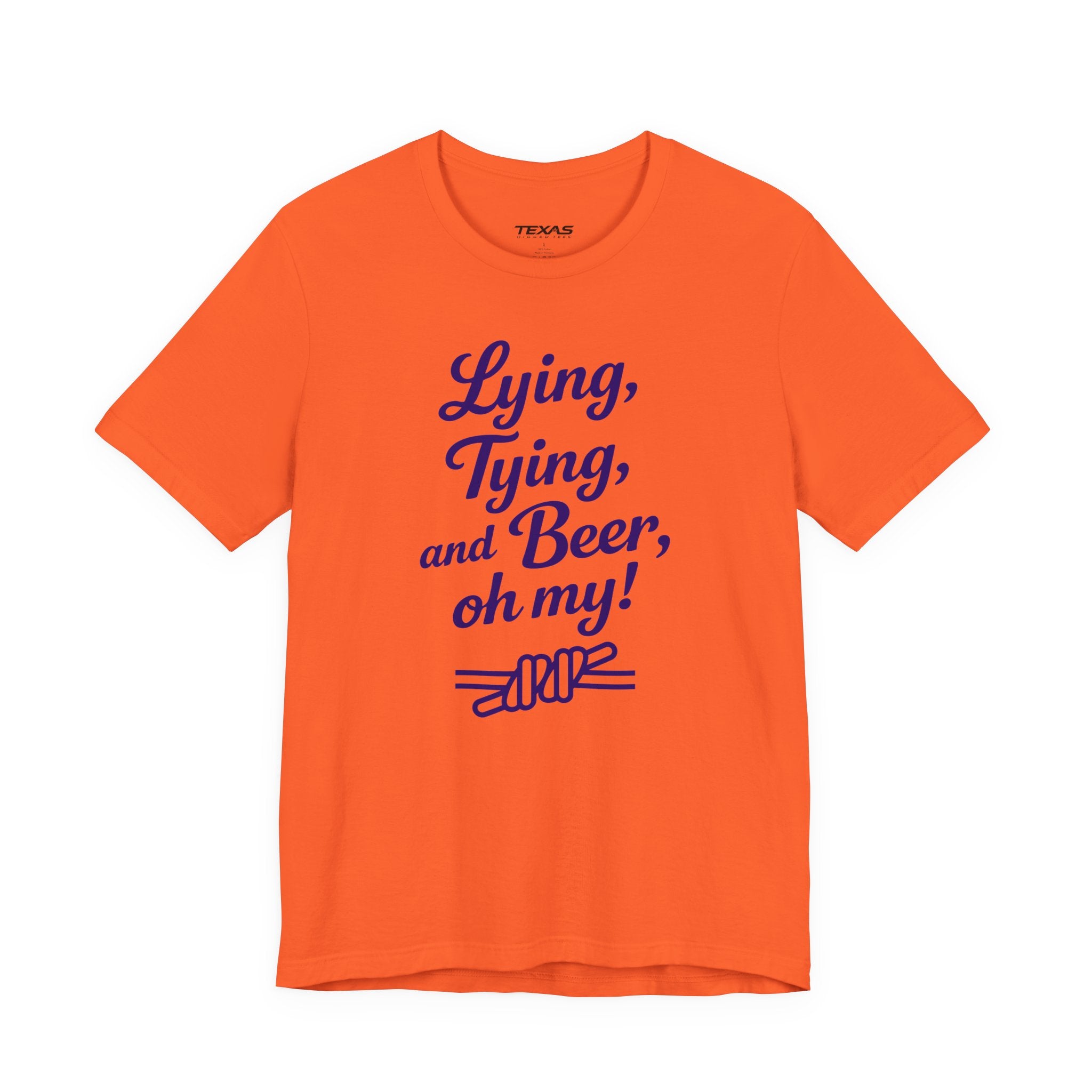 Lying, Tying, and Beer, Oh My! — Unisex Cotton Tee