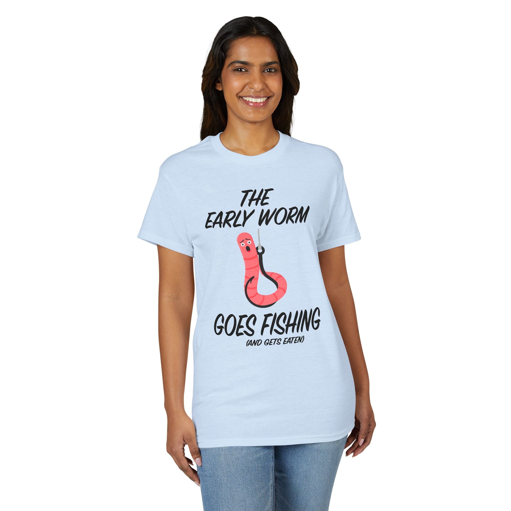 The Early Worm Goes Fishing (and Gets Eaten) — Unisex DryBlend® T-Shirt