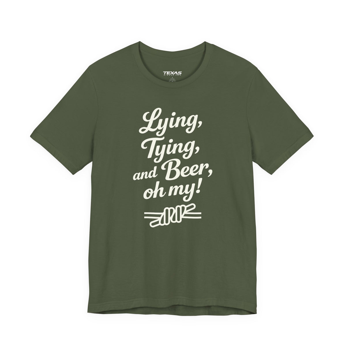 Lying, Tying, and Beer, Oh My! — Unisex Cotton Tee