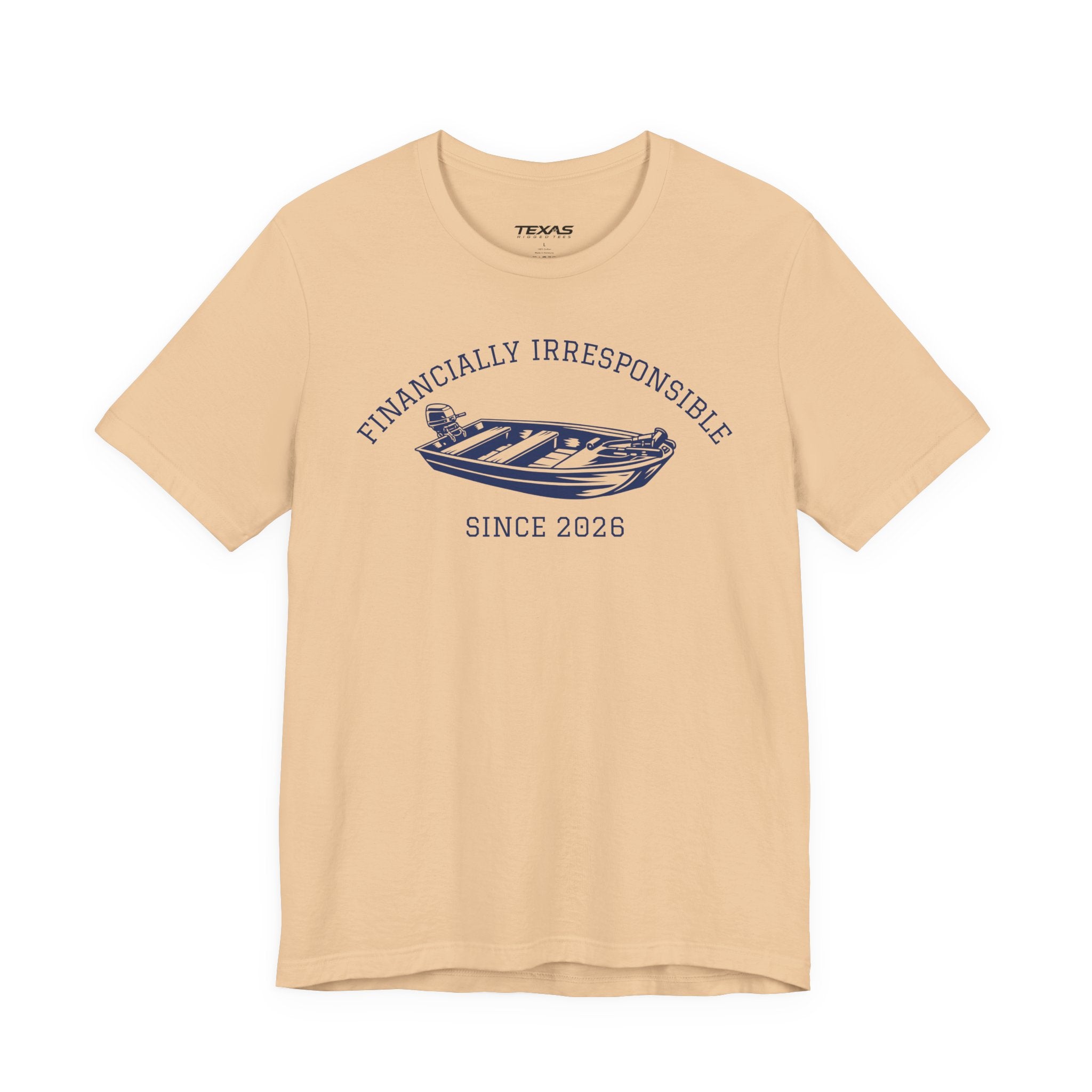 Financially Irresponsible Since XXXX (Jon Boat Edition) — Unisex Cotton Tee