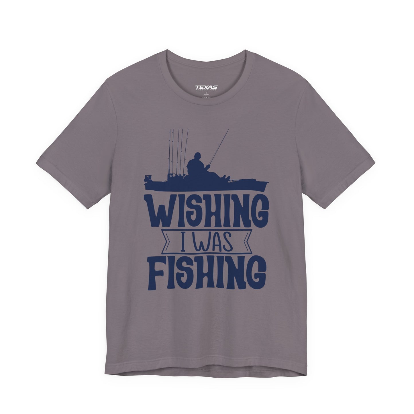 Wishing I Was Fishing (Kayak Edition) — Unisex Cotton Tee