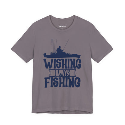 Wishing I Was Fishing (Kayak Edition) — Unisex Cotton Tee