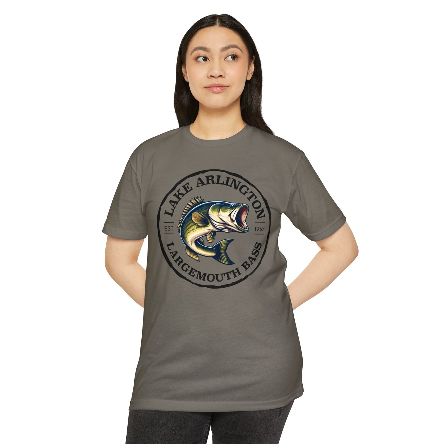 Lake Arlington Largemouth Bass — Unisex Cotton-Poly Blend T-Shirt