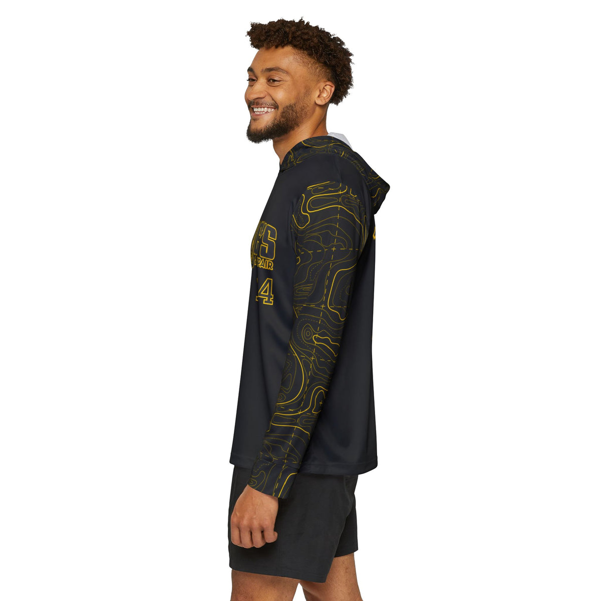 JR Mocaby Baseball Jersey Contour Lines Sleeves Black & Gold