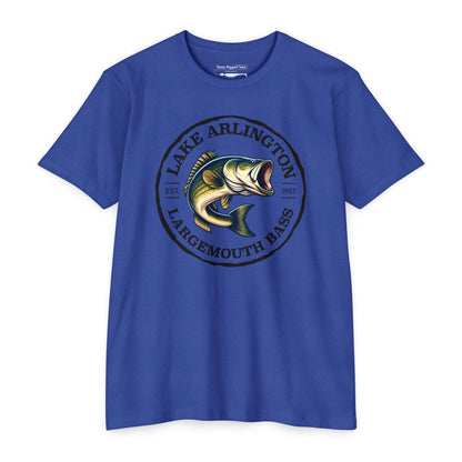 Lake Arlington Largemouth Bass — Unisex Cotton-Poly Blend T-Shirt
