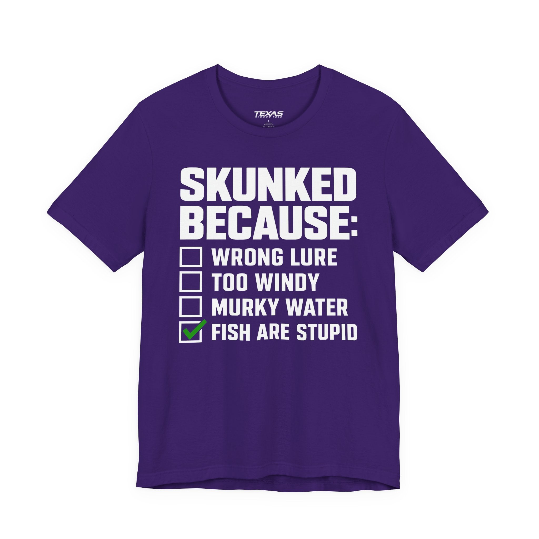 Skunked Because — Unisex Cotton Tee