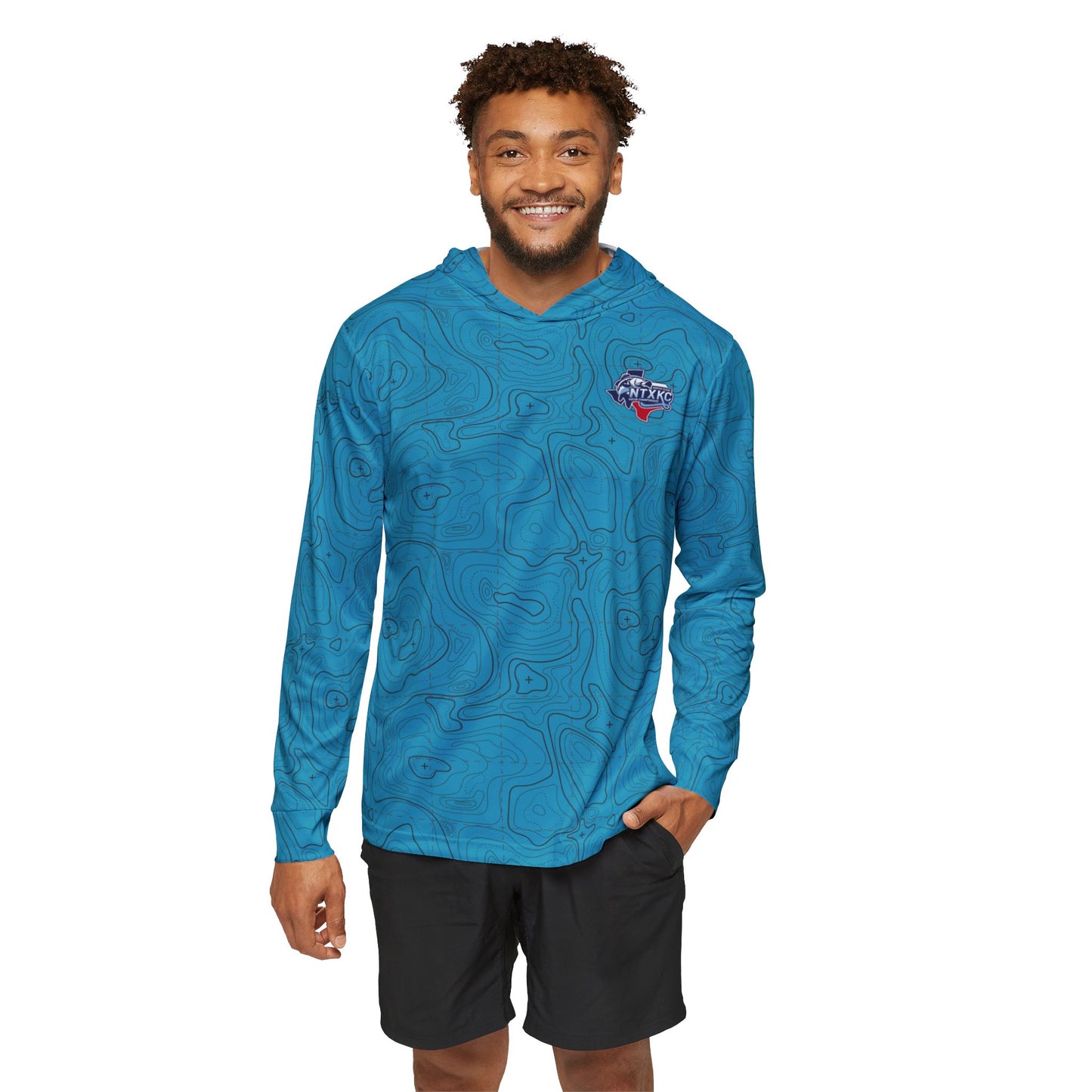Topographical Lake Map (NTXKC Edition) — Unisex Fishing Pullover Hoodie (SPF 50+)