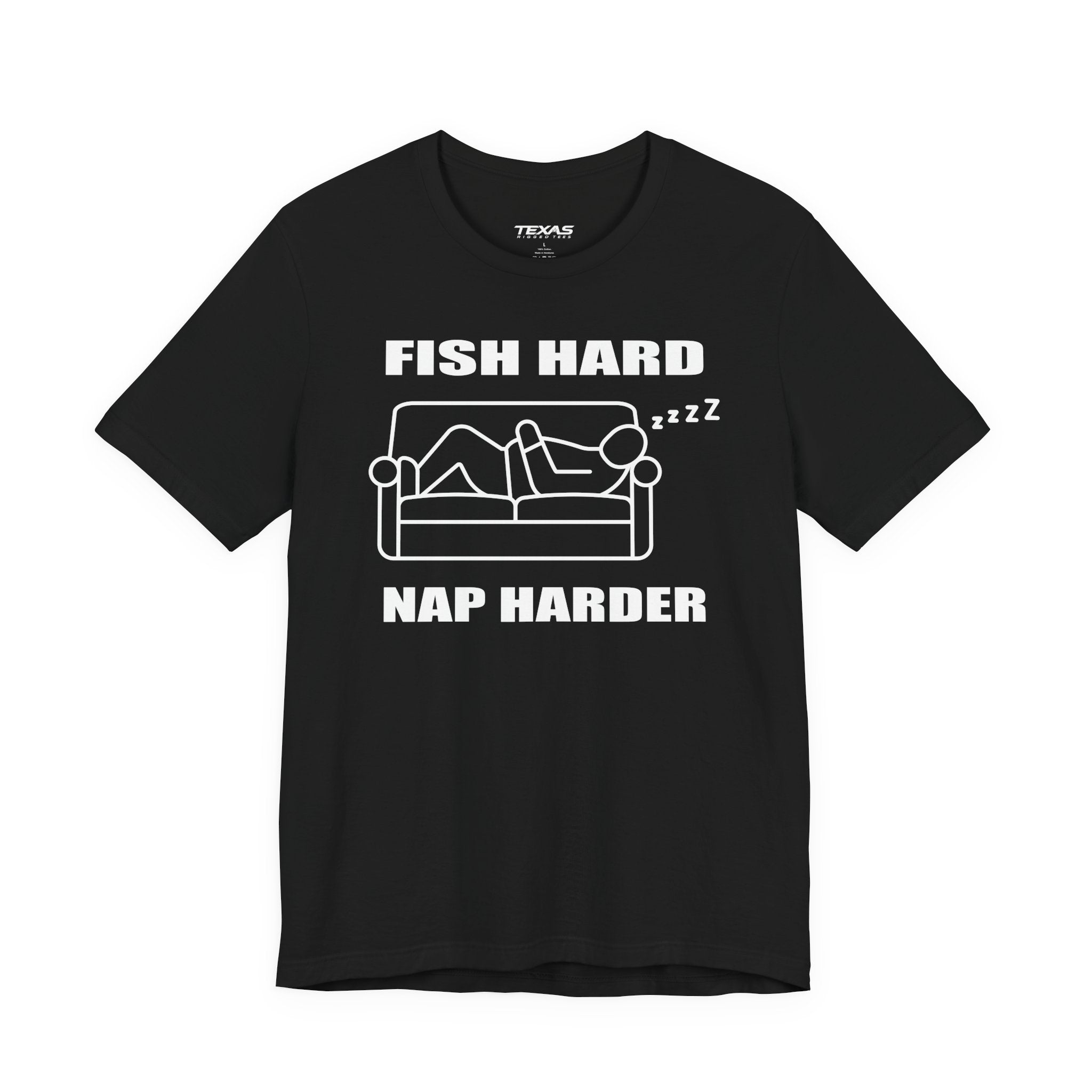 Fish Hard, Nap Harder — Unisex Cotton Tee