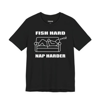 Fish Hard, Nap Harder — Unisex Cotton Tee