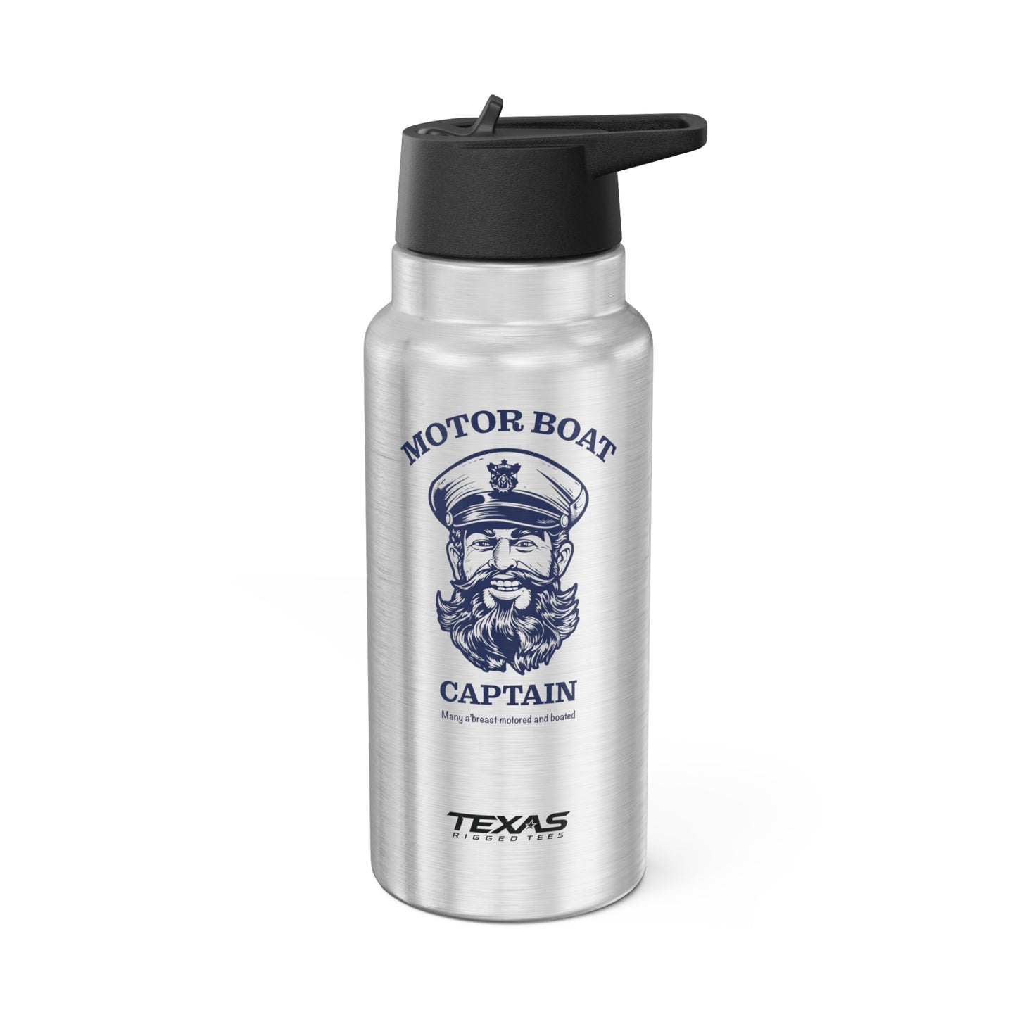 Motor Boat Captain — 32oz Stainless Steel Tumbler (with inner straw)