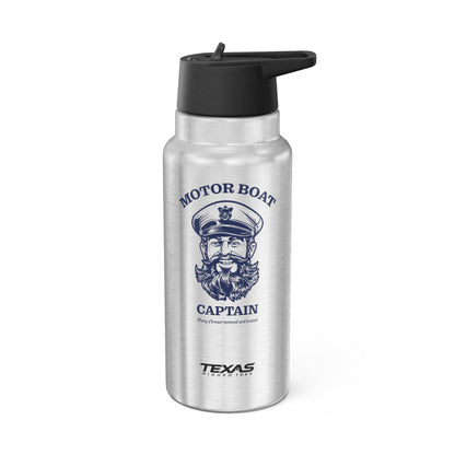 Motor Boat Captain — 32oz Stainless Steel Tumbler (with inner straw)
