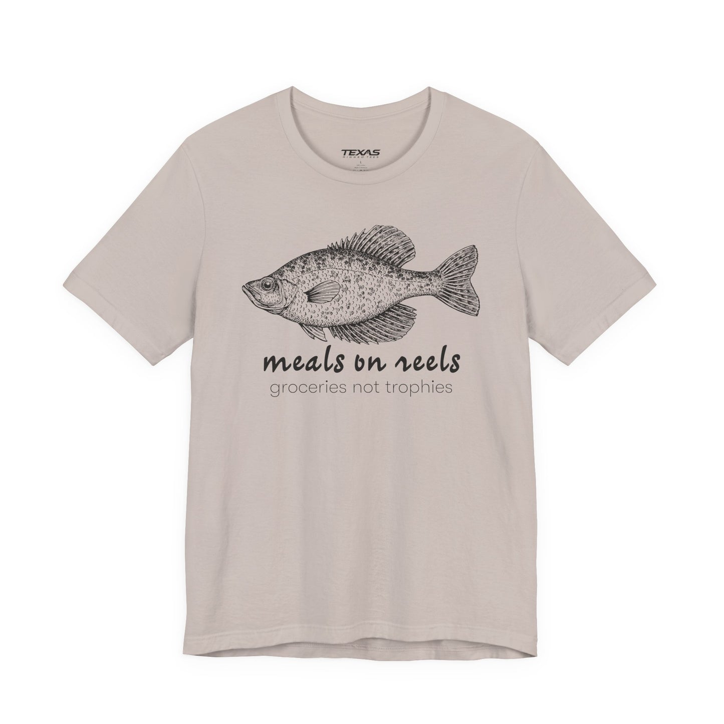 Meals on Reels: Groceries Not Trophies — Unisex Cotton Tee