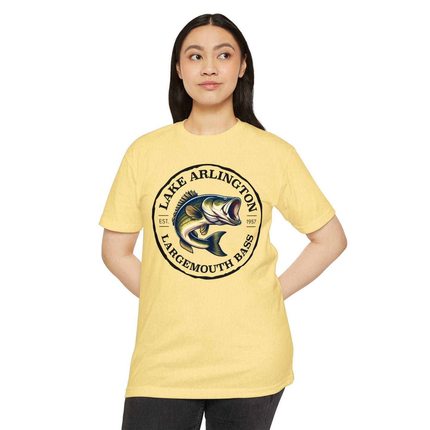 Lake Arlington Largemouth Bass — Unisex Cotton-Poly Blend T-Shirt