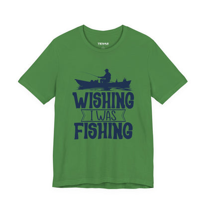 Wishing I Was Fishing (Boat Edition) — Unisex Cotton Tee