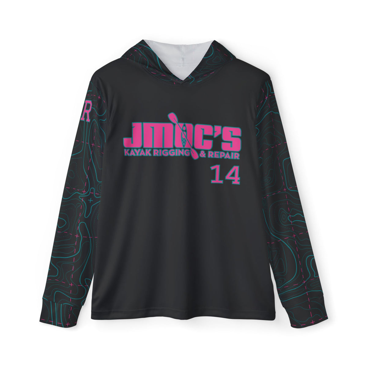 JR Mocaby Baseball Jersey Contour Lines Sleeves Black & Pink