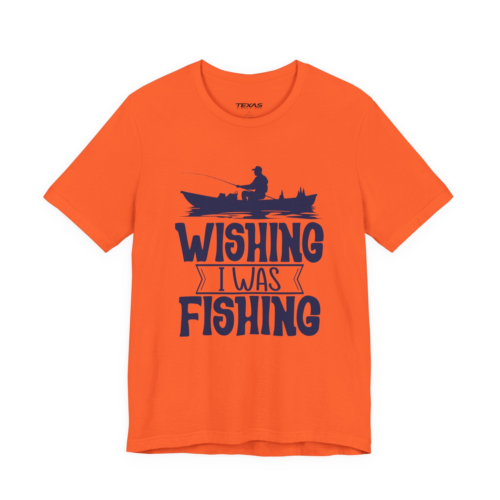 Wishing I Was Fishing (Boat Edition) — Unisex Cotton Tee