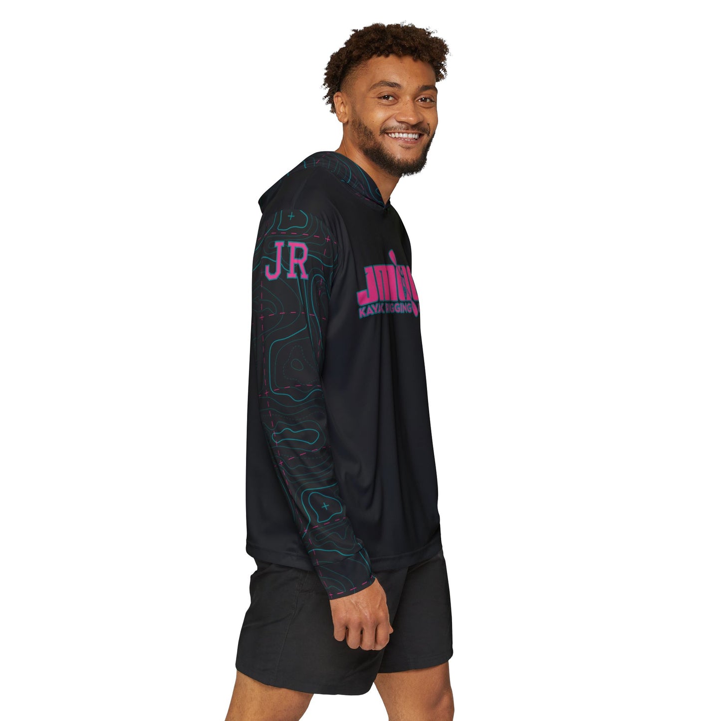 JR Mocaby Baseball Jersey Contour Lines Sleeves Black & Pink