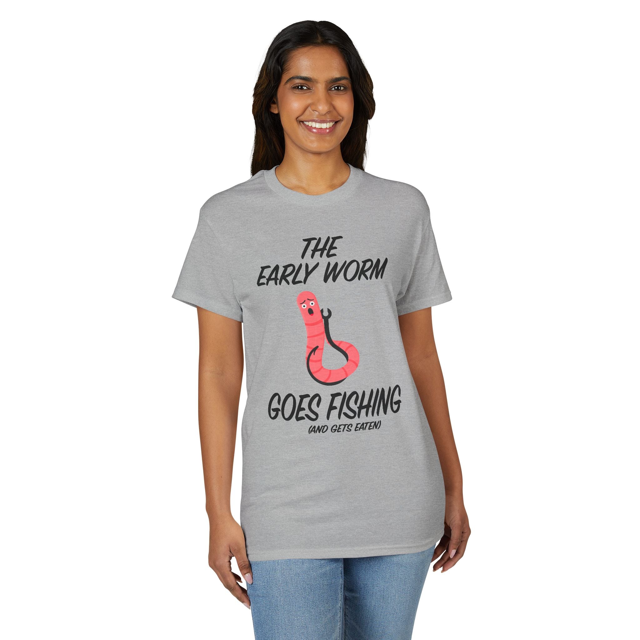The Early Worm Goes Fishing (and Gets Eaten) — Unisex DryBlend® T-Shirt