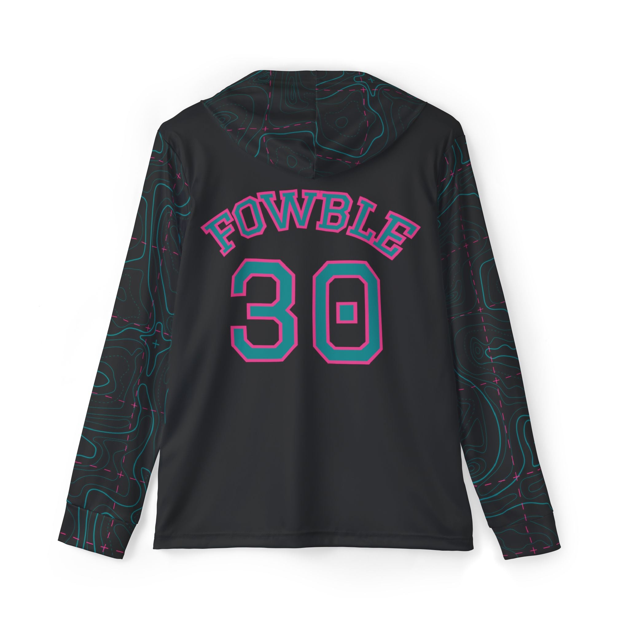 Fowble #30 - JMOC's Baseball Jersey Contour Lines Sleeves Black & Green