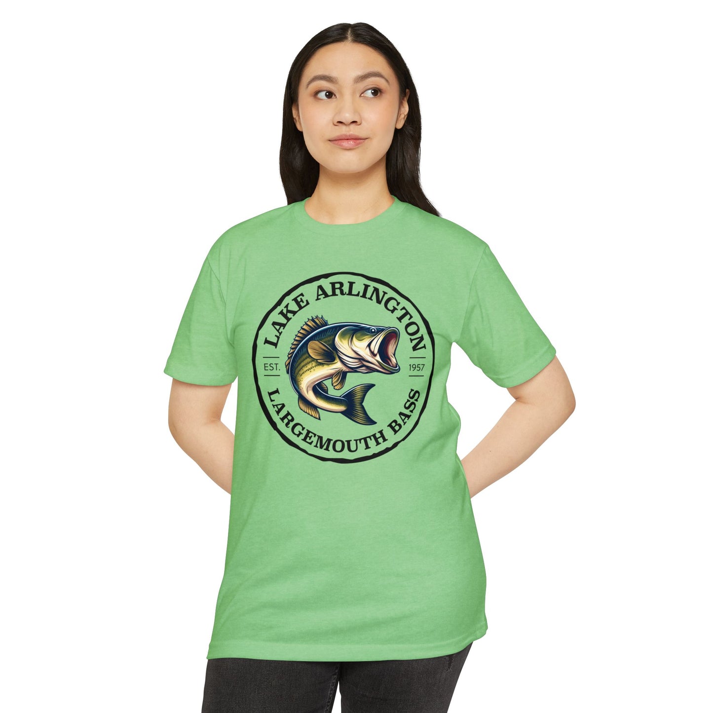 Lake Arlington Largemouth Bass — Unisex Cotton-Poly Blend T-Shirt