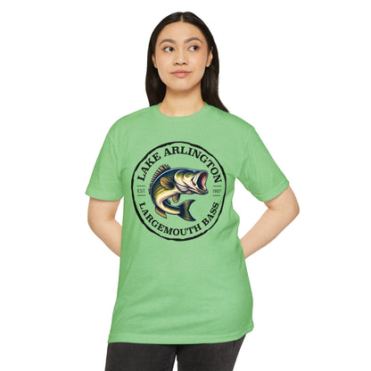 Lake Arlington Largemouth Bass — Unisex Cotton-Poly Blend T-Shirt