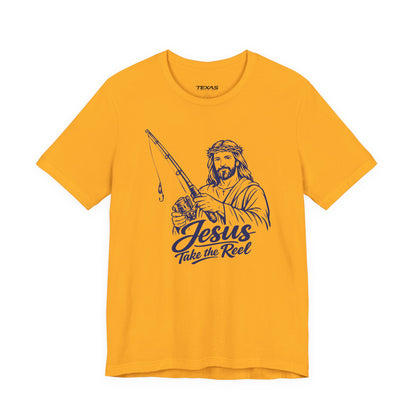 Jesus Take the Reel — Unisex Cotton Tee